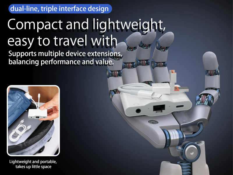 Five-in-one network port RJ45 adapter plug-and-play support keyboard, mouse, USB flash drive is suitable for Apple Android computers