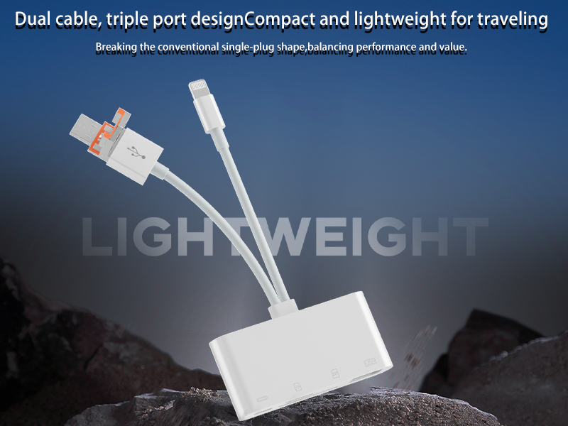 Four-in-one card reader supports USB drive SD/TF dual-slot synchronous reading and mutual data multi-function adapter suitable for Apple Android computers