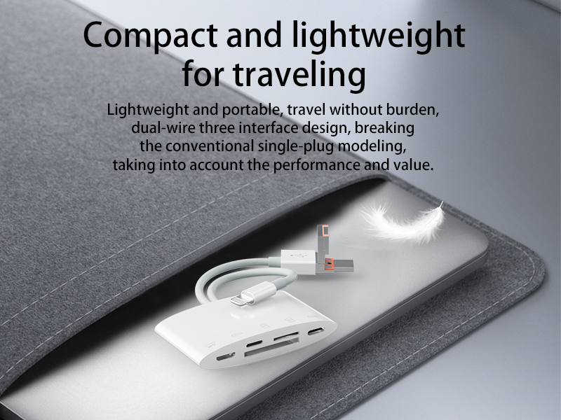 Five-in-one adapter supports SD/TF dual-sIM simultaneous reading USB keyboard and mouse USB-C interface OTG accessories suitable for Apple Android computers