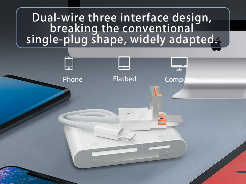 Three-in-one CF card reader supports TF card SLR SD camera card kit high-speed card reader suitable for Apple Android computers