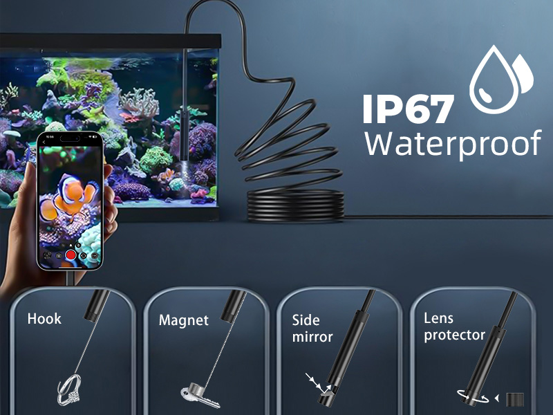 The high-definition camera of the mobile phone endoscope is plug-and-play and compatible with both Apple and Android devices