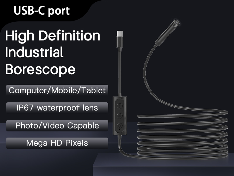 Apple mobile phone endoscope HD 200W pixel external camera waterproof pipeline inspection industrial endoscope