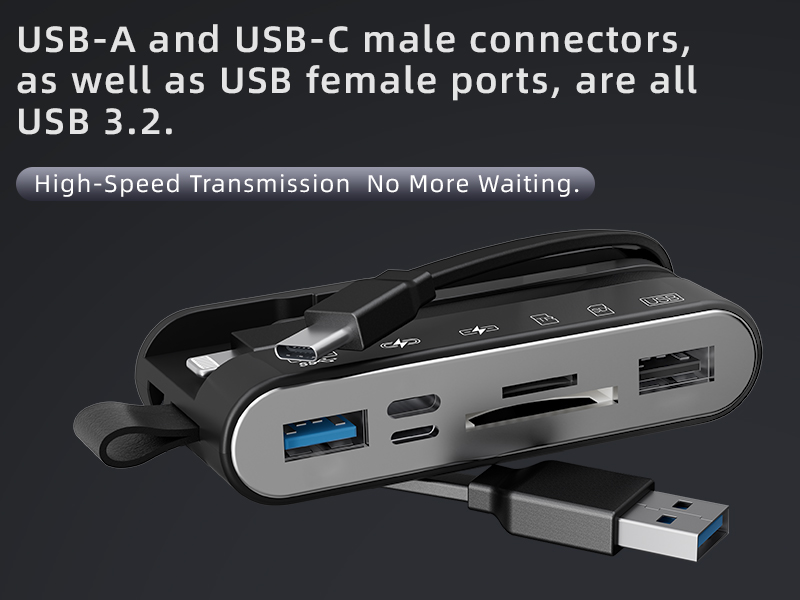 New Version 8-in-1 High-Speed USB3.0 Card Reader - Universal for iPhone 17 / Android / Computers