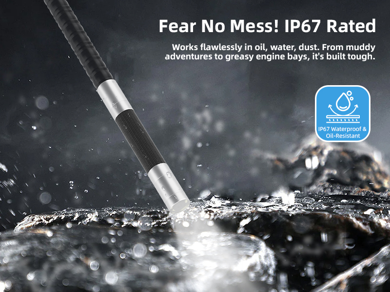 Mobile endoscope HD 360° rotating industrial endoscope, portable handheld pipeline inspection probe tool