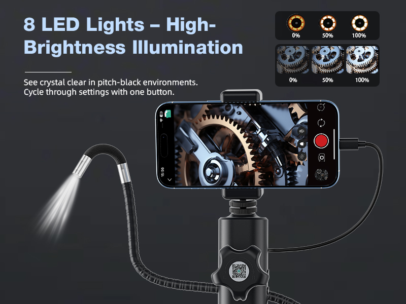 Mobile endoscope HD 360° rotating industrial endoscope, portable handheld pipeline inspection probe tool