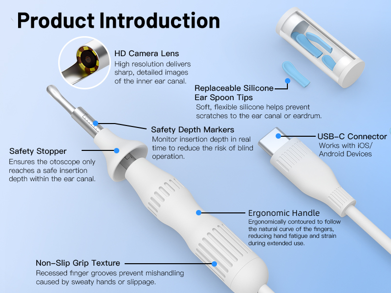 Cross-Border New Version Smart Visual Ear Spoon - 1920P HD Direct Connection, Ear Cleaning & Care Kit