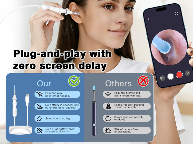 Cross-Border New Version Smart Visual Ear Spoon - 1920P HD Direct Connection, Ear Cleaning & Care Kit