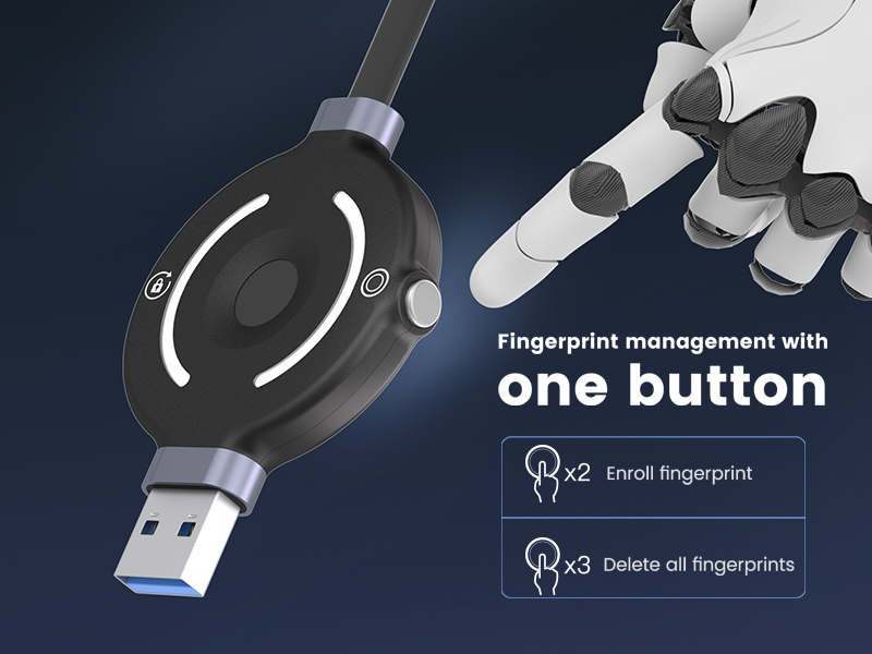 Fingerprint Encrypted USB 3.2 Flash Drive, Pure Hardware Encryption, Compatible with iPhones