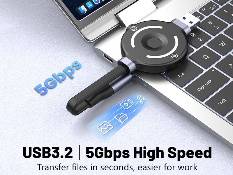 Fingerprint Encrypted USB 3.2 Flash Drive, Pure Hardware Encryption, Compatible with iPhones