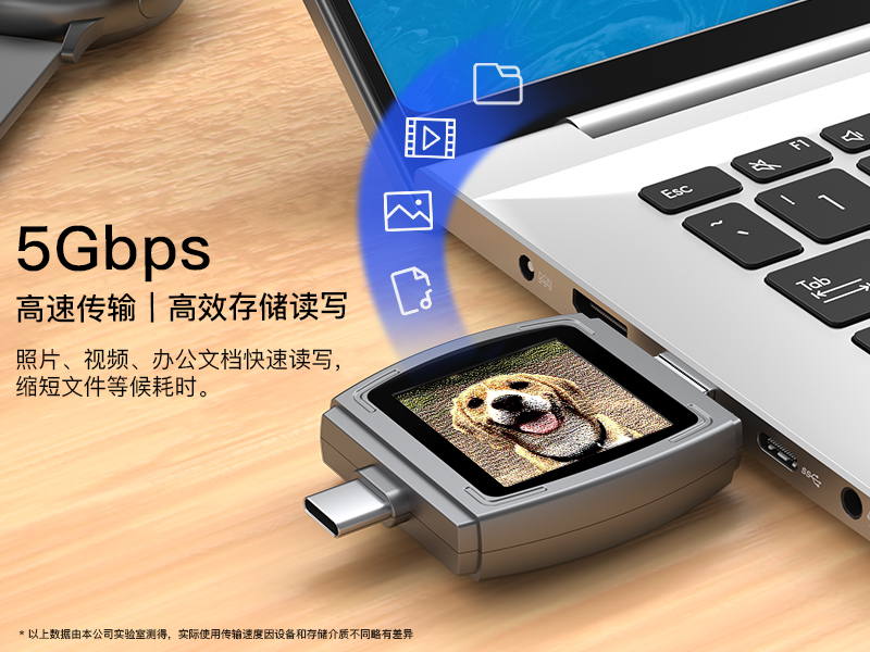 双接口USB3.0高效传输彩墨屏智能相框U盘