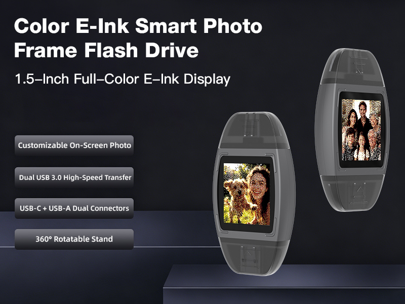 Dual-Interface USB 3.0 High-Speed Transfer Color E-ink Smart Photo Frame USB Flash Drive