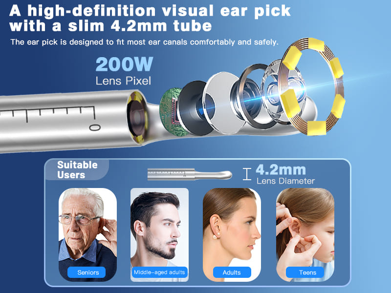 Cross-Border New Version Smart Visual Ear Spoon - 1920P HD Direct Connection, Ear Cleaning & Care Kit