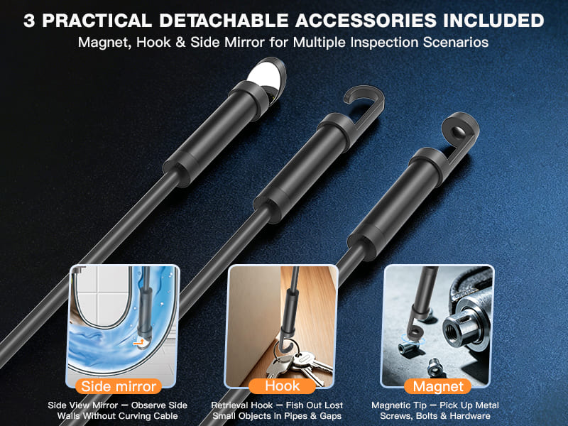 High-definition industrial borescope, custom-shaped snake tube waterproof camera for automotive air conditioning duct inspection probe