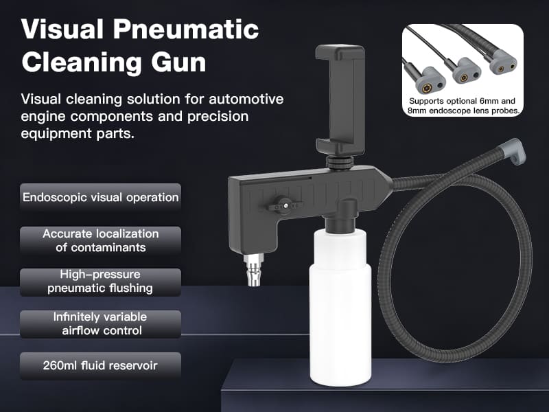 Visual cleaning endoscope, car engine compartment, air conditioning cleaning gun, automotive repair high-pressure cleaning tool