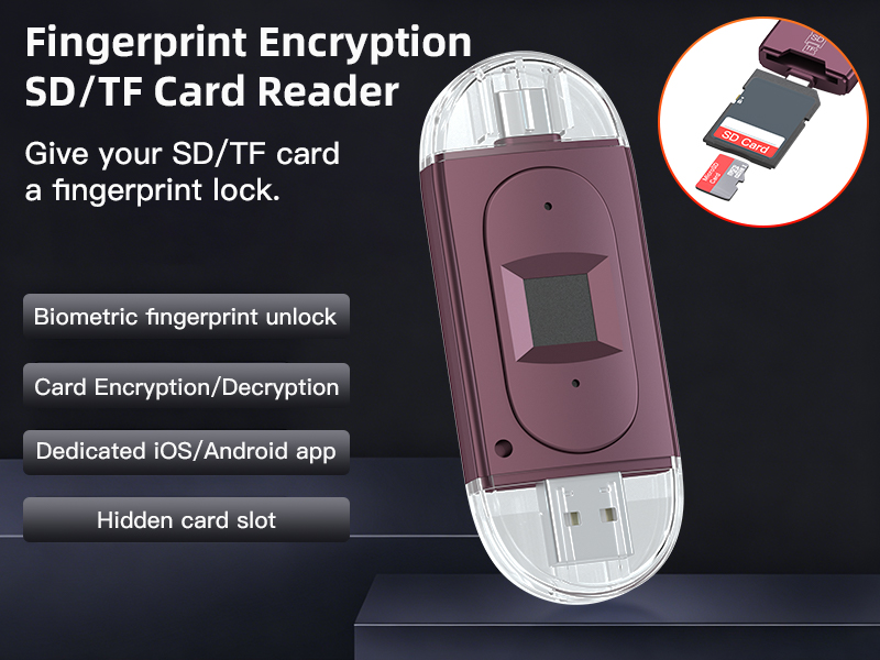 NK-826 Fingerprint Encryption SD/TF Card Reader– Turn Your SD/TF Cards into a Fingerprint-Protected USB Drive